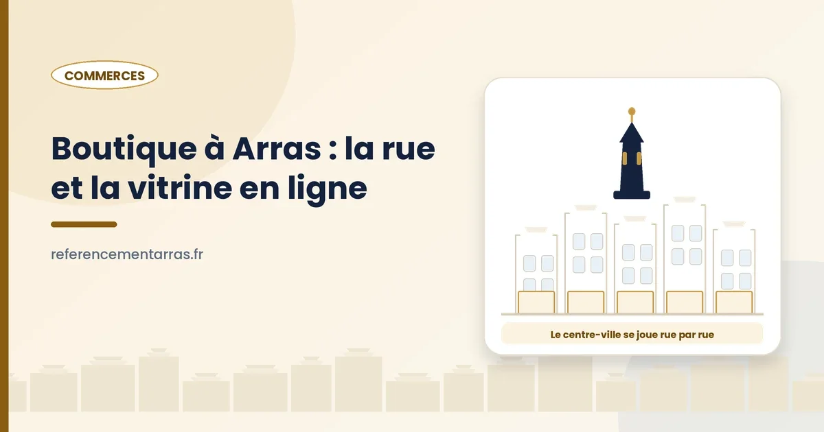 Commerces de centre-ville d'Arras, pignons flamands et beffroi